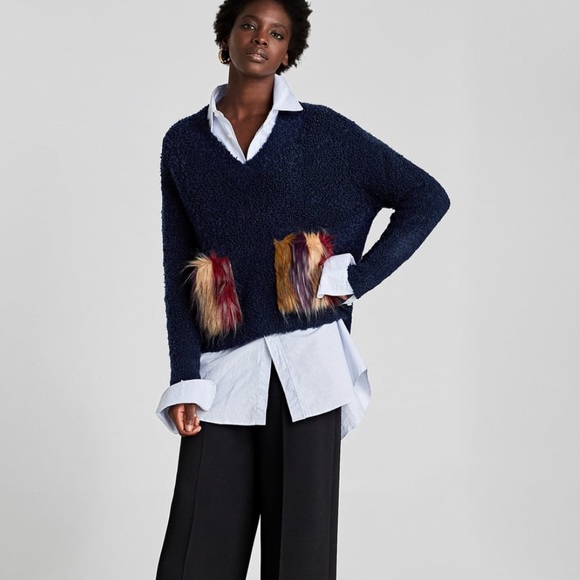 Zara Sweater with Textured pockets - Picture 1 of 7